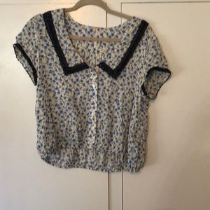Free people collared crop top